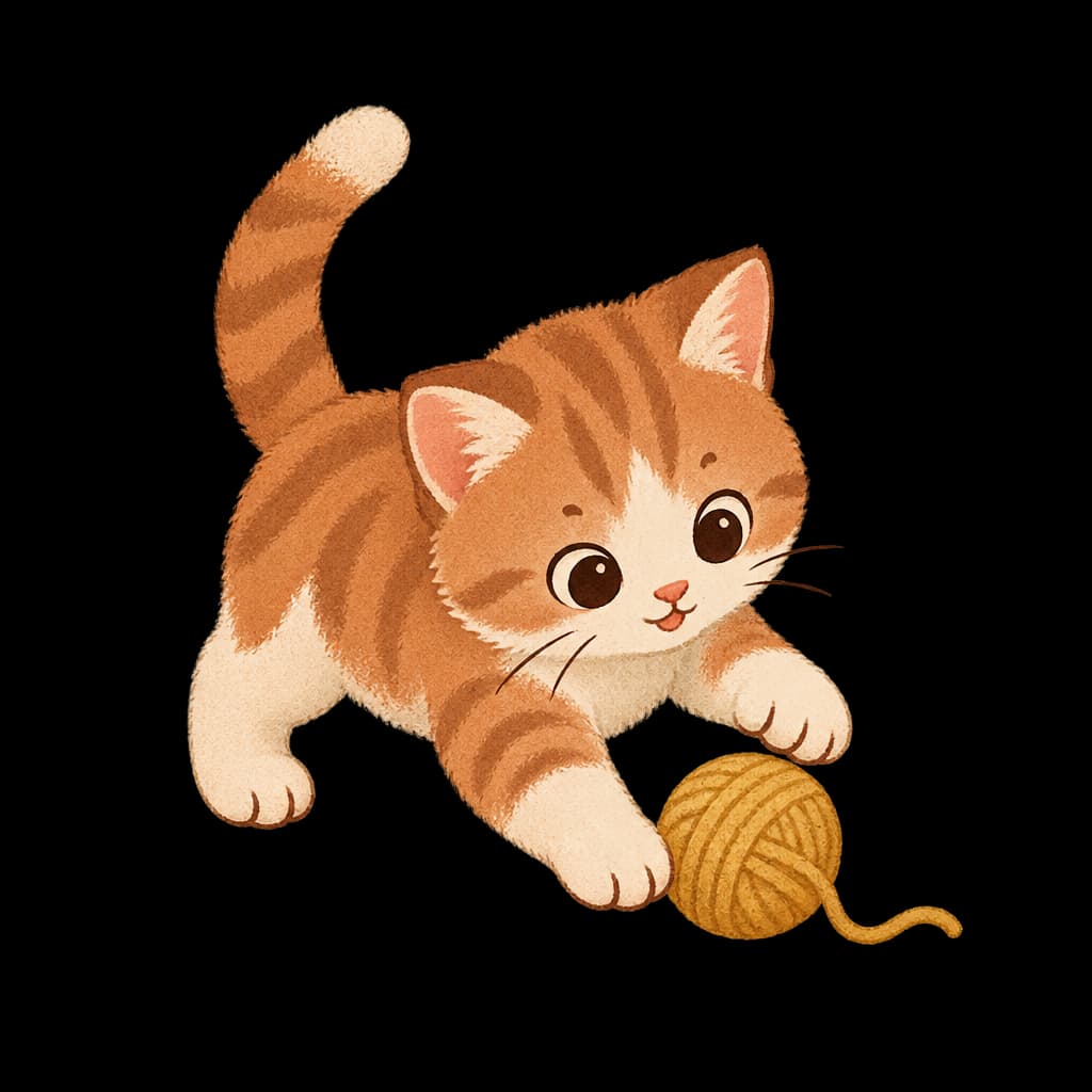 A playful kitten batting at a toy